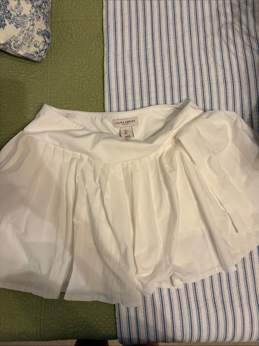 Laura Ashley White Tennis Skirt with Pleats
